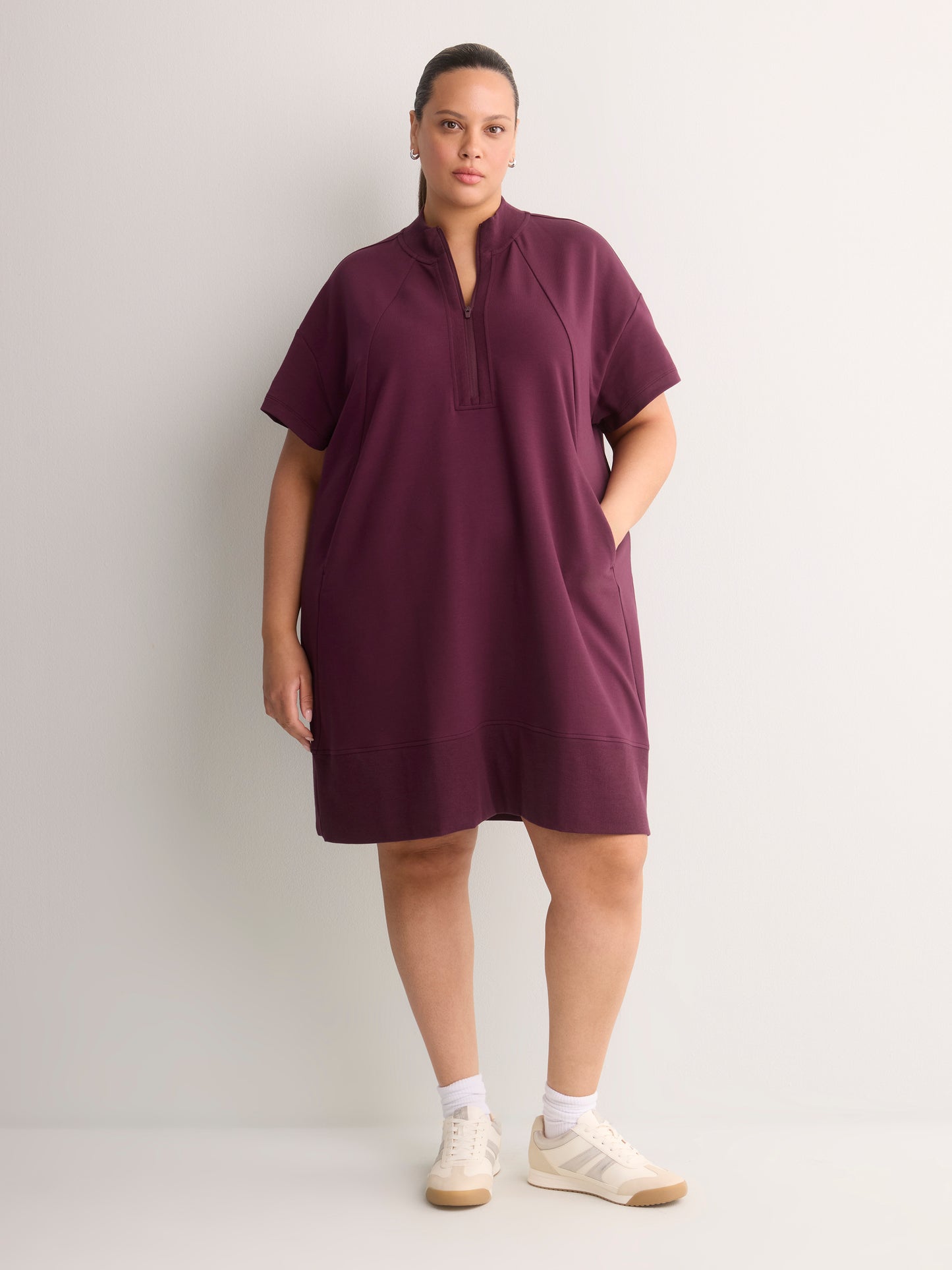 Short-Sleeve Mock-Neck Dress - Active Zone
