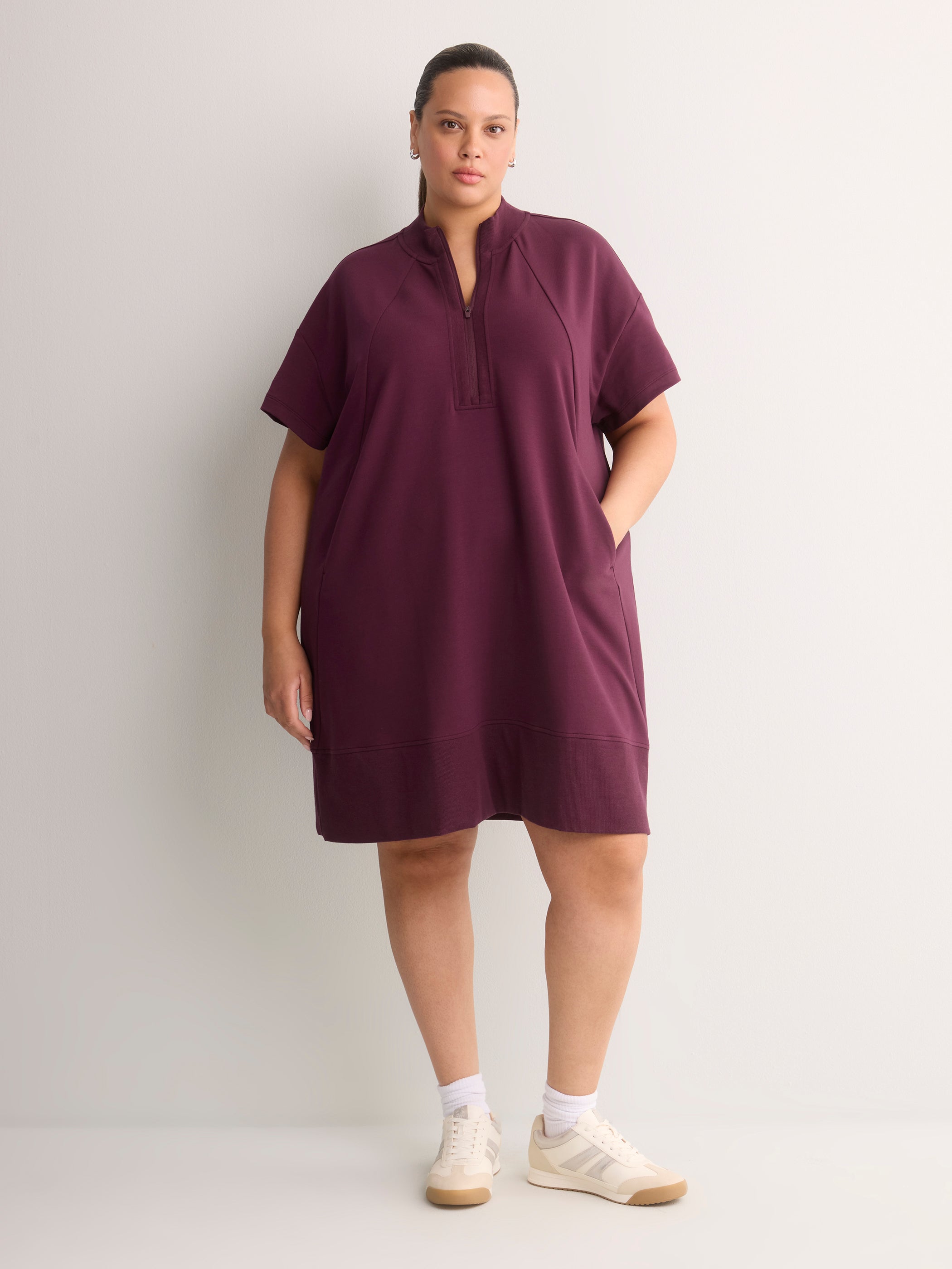 Short-Sleeve Mock-Neck Dress - Active Zone