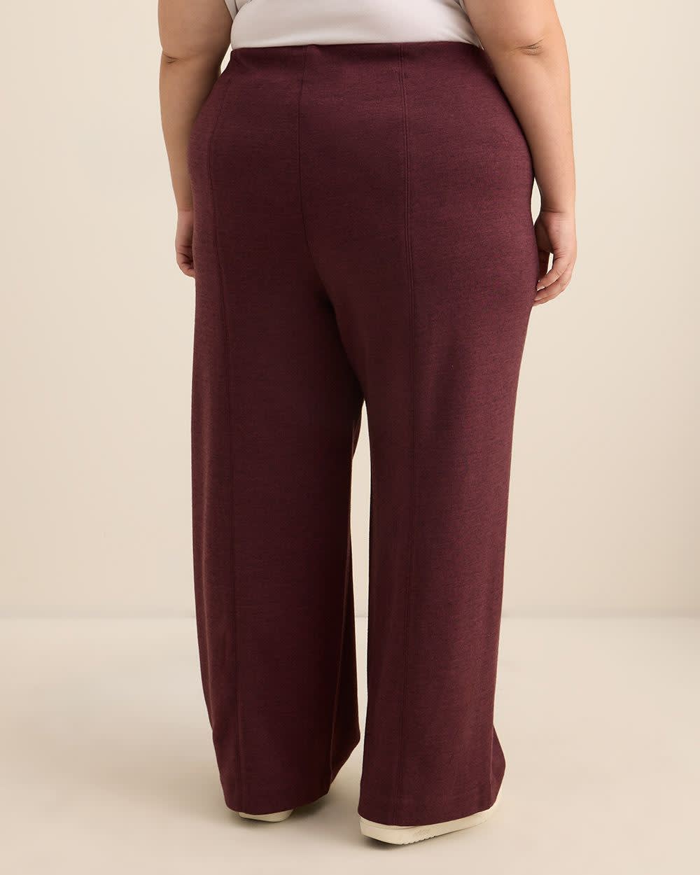 Pull-On Wide-Leg Knit Pant