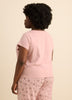 Mauve Bambi Pyjama Top with Lace Neckline - ti Voglio