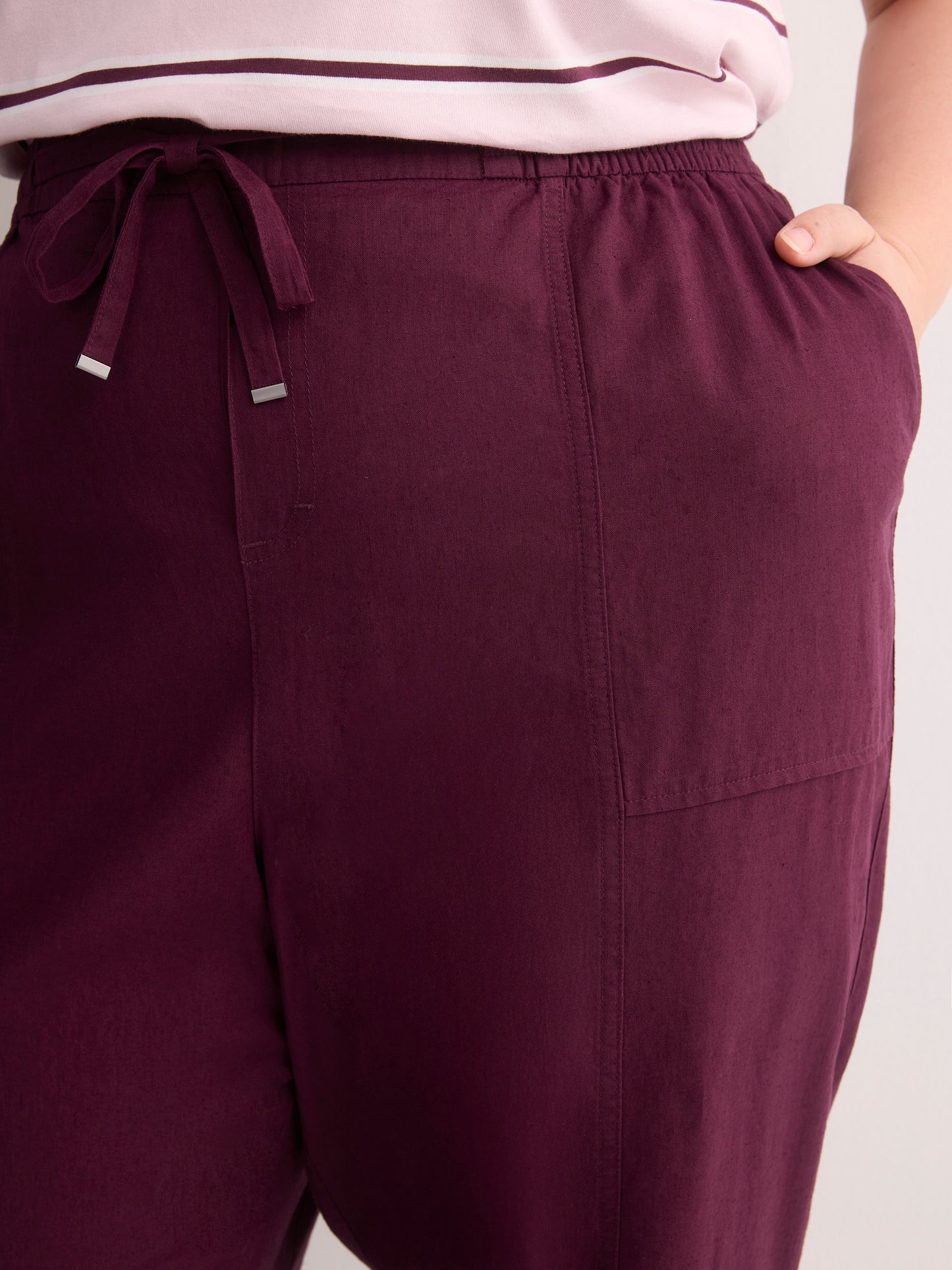 Linen Blend Tapered-Leg Pant