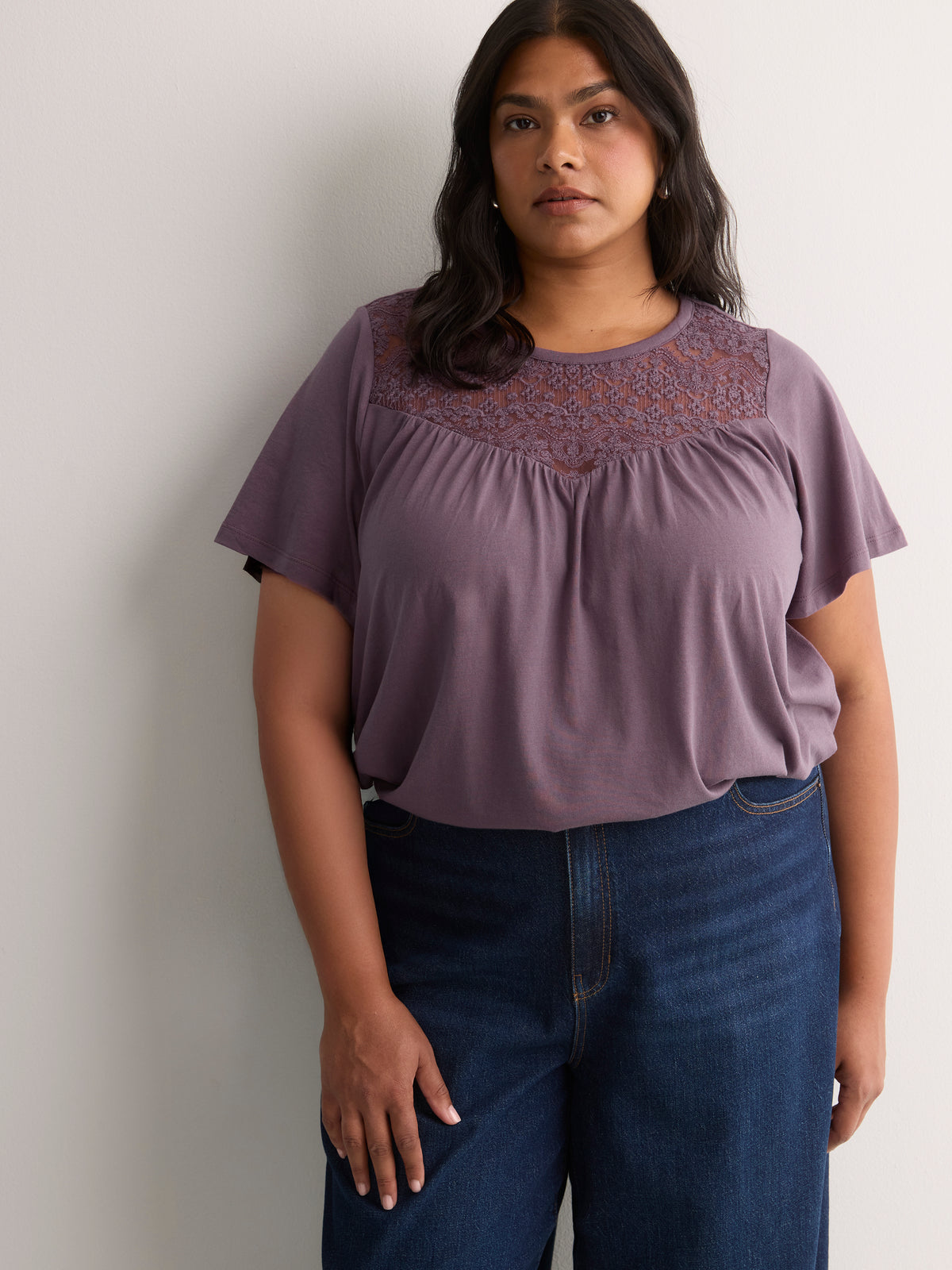 Slight Swing Top with Embroidered Yoke