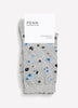 Light Grey Scalloped-Edge Crew Socks with Floral Print