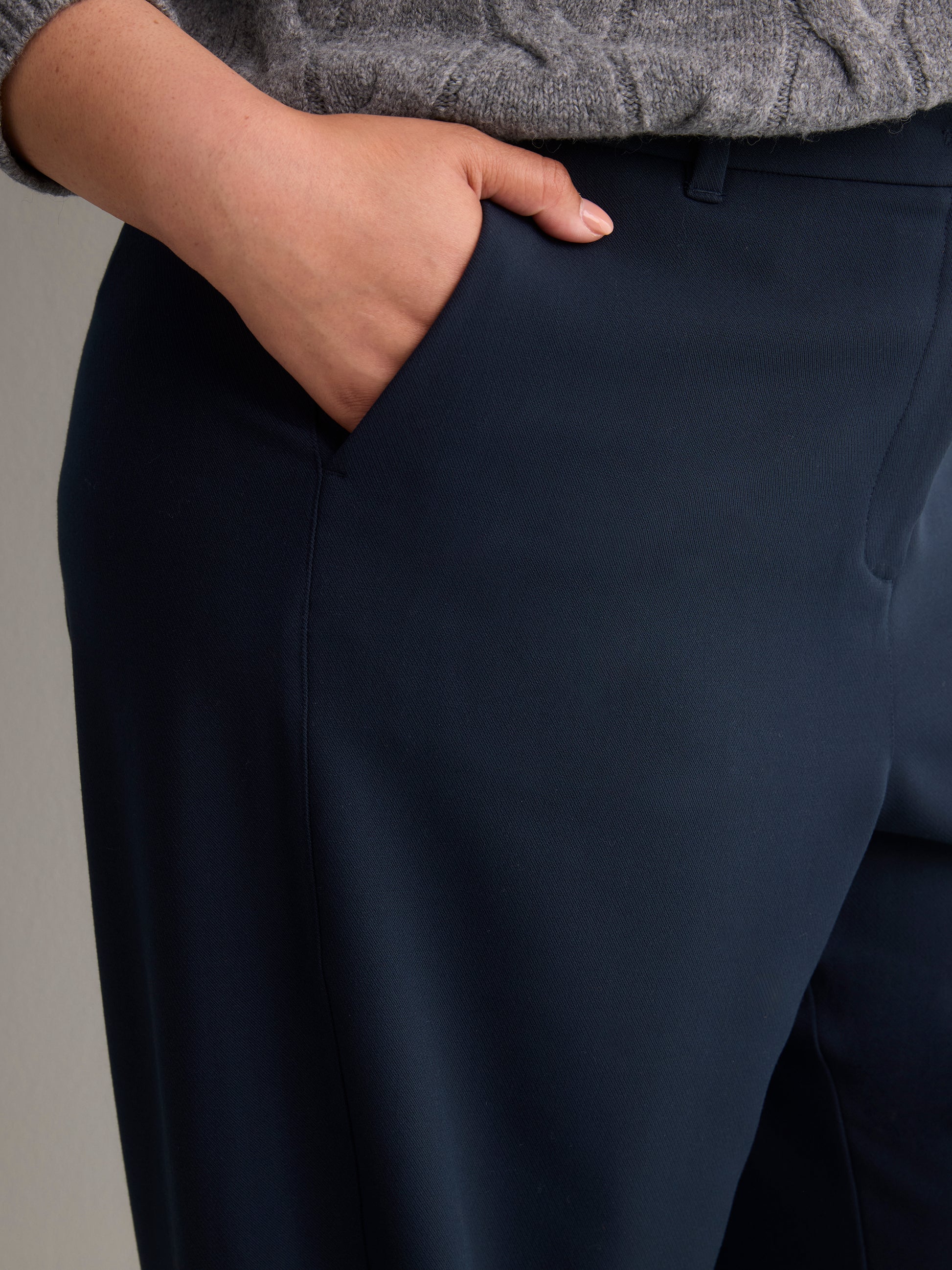 Dark Barrel-Leg Trousers