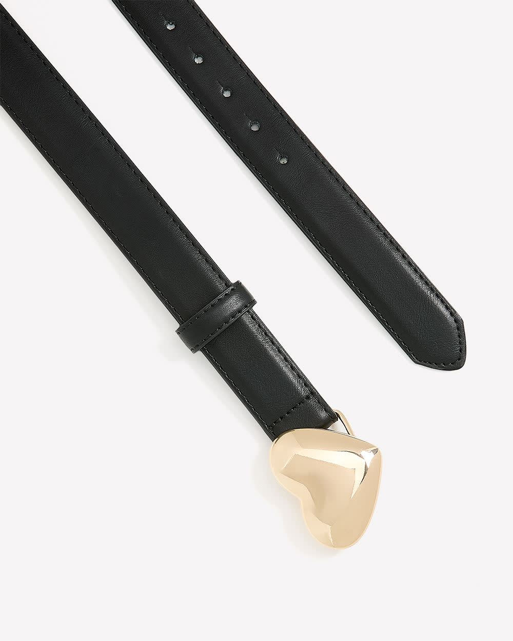 Black Belt with Bubble Heart Buckle