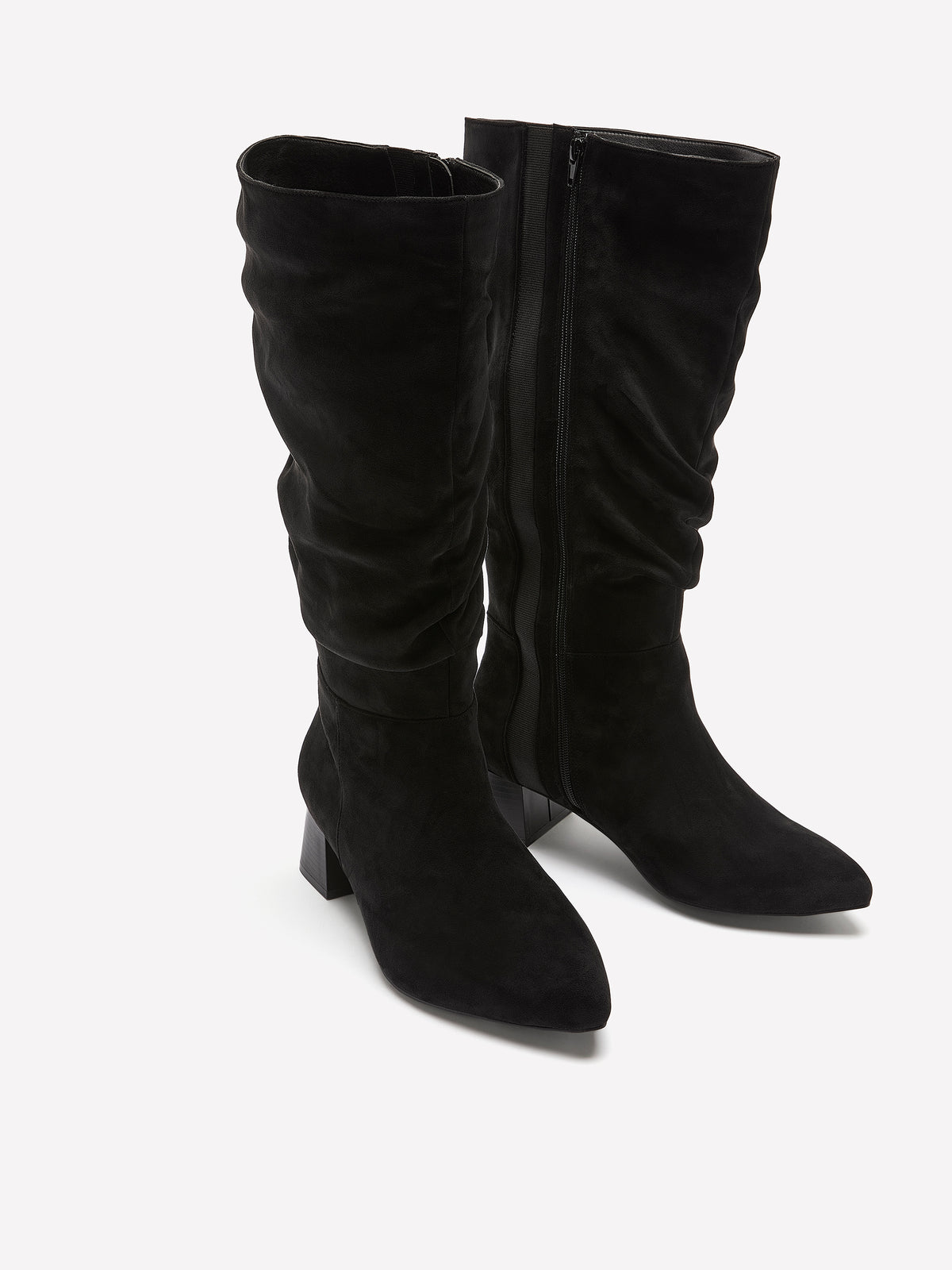 Extra Wide Width, Microsuede Mid-Heel Tall Slouchy Boot