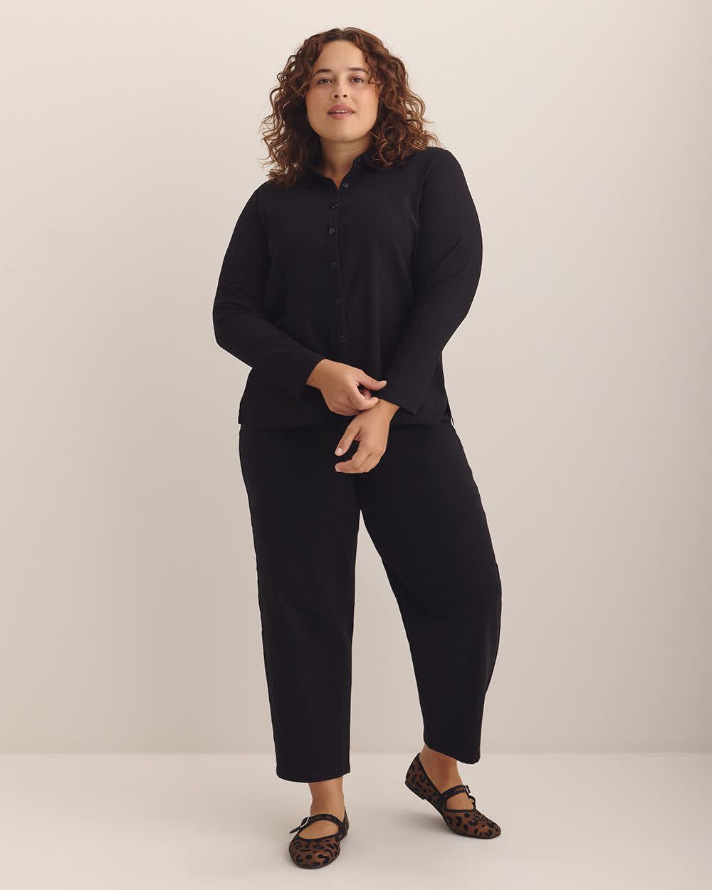 Chemisier en tricot texturé foncé