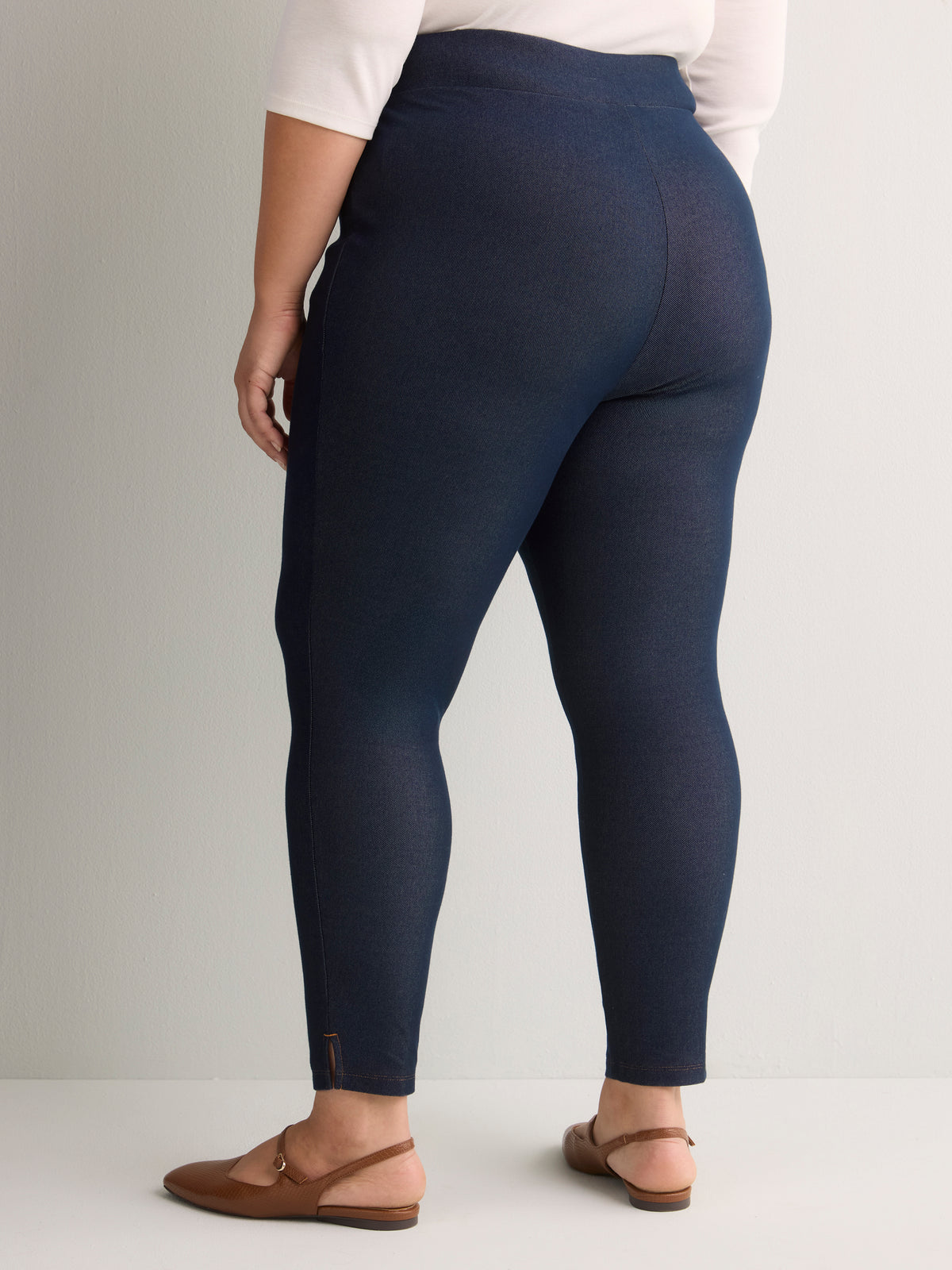 Medium Blue Denim Legging with Side Slits