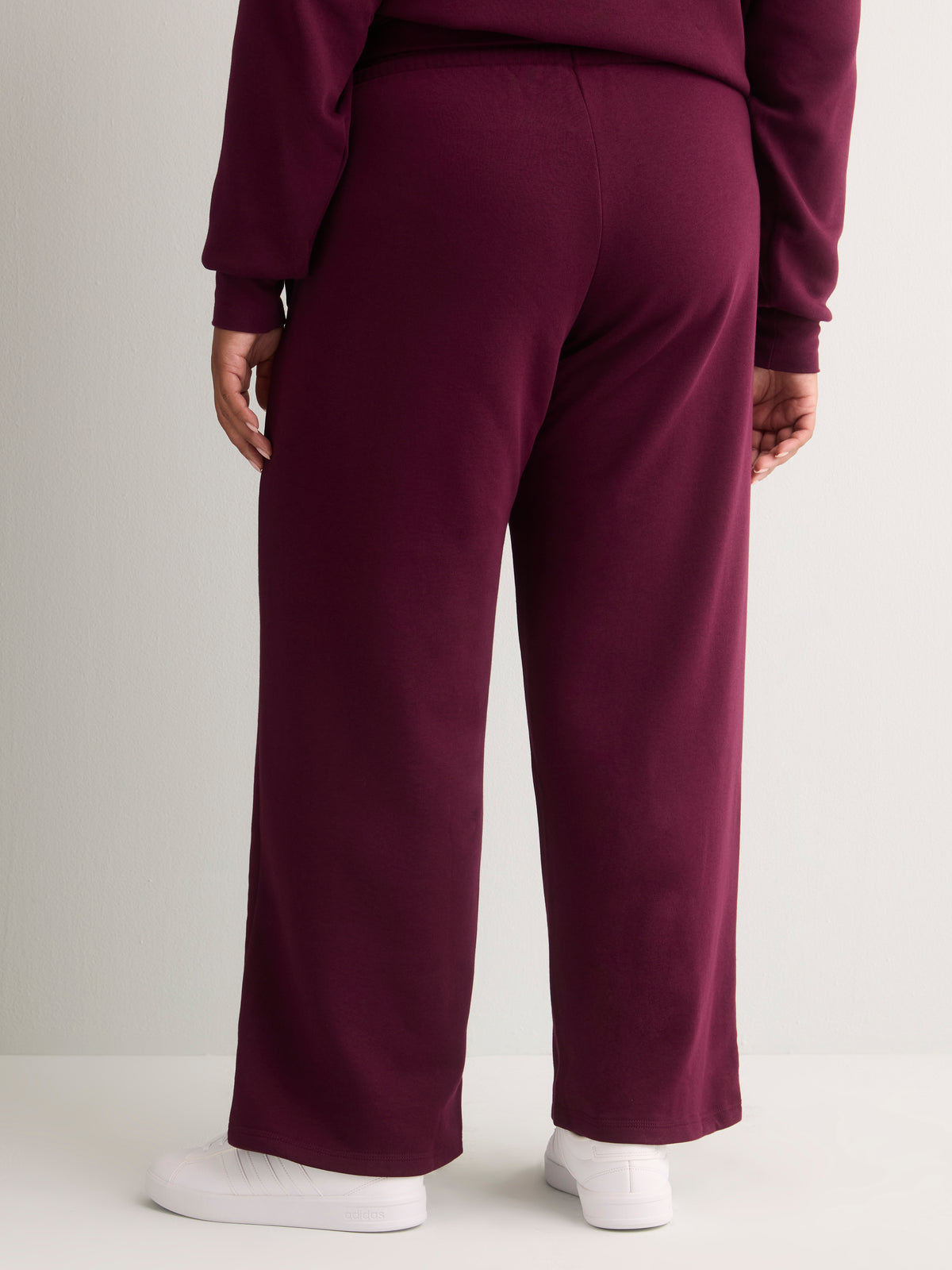 Burgundy Feel Cozy Open-Hem Pants with Small Logo - adidas