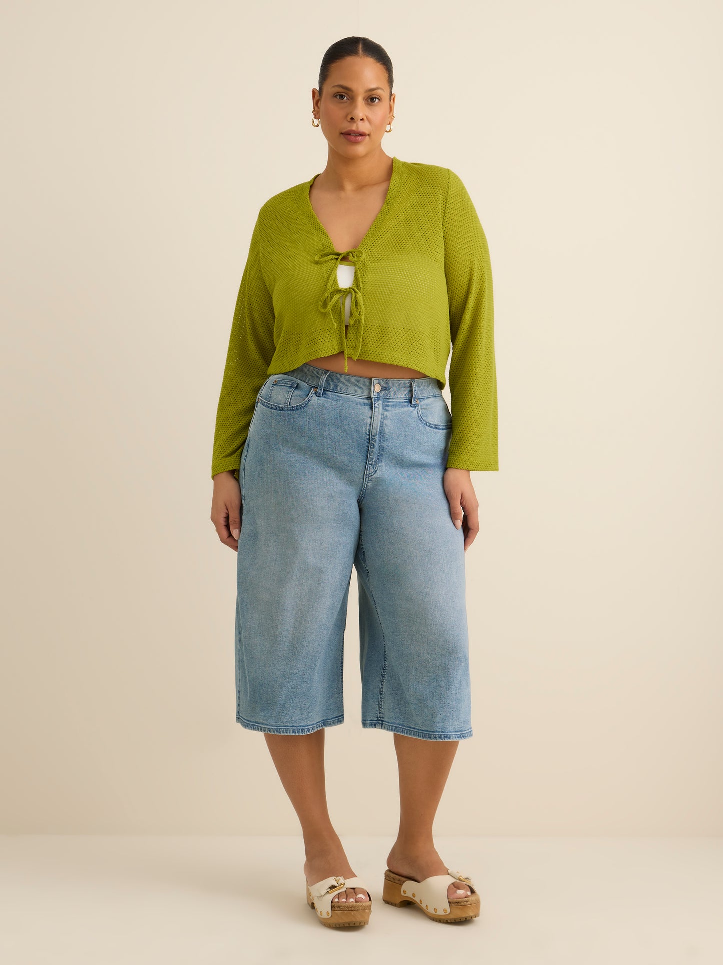 Cardigan noué à manches cloches