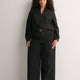 Classic-Fit High-Rise Wide-Leg Black Denim Pant - d/C jeans