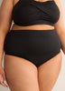 Black High-Waist Basic Swim Brief