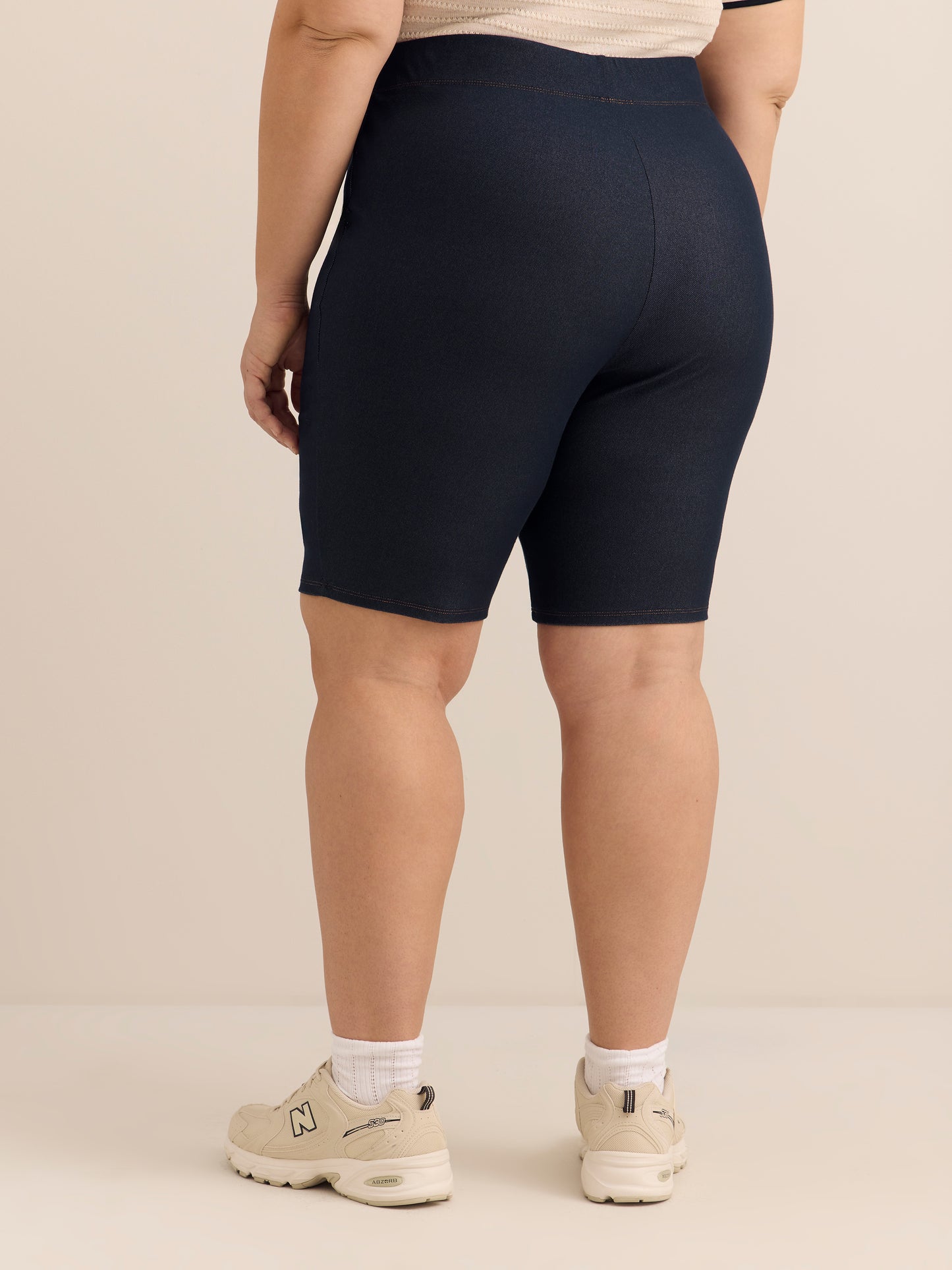 Blue Denim Knit Bike Short