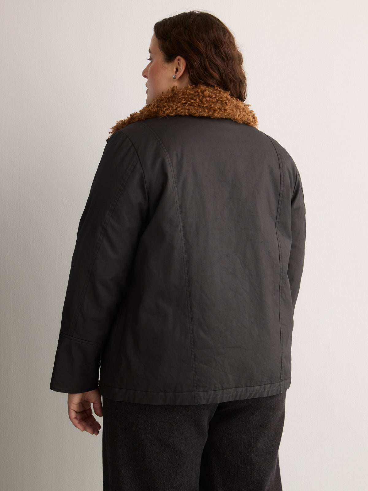 Manteau aviateur noire enduit