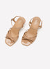 Extra Wide Width, Faux Leather Kitten-Heel Sandal with Bow