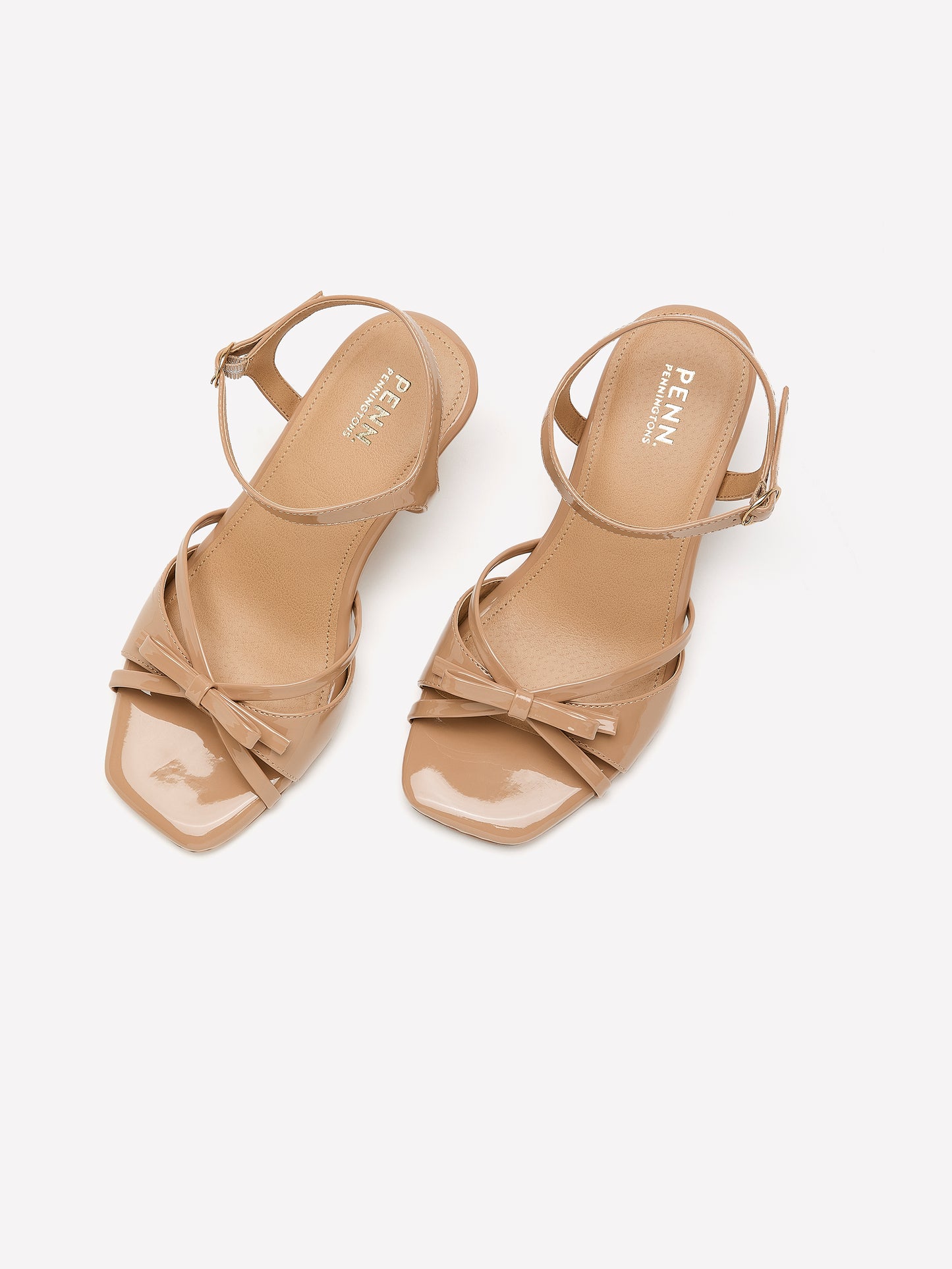 Extra Wide Width, Faux Leather Kitten-Heel Sandal with Bow