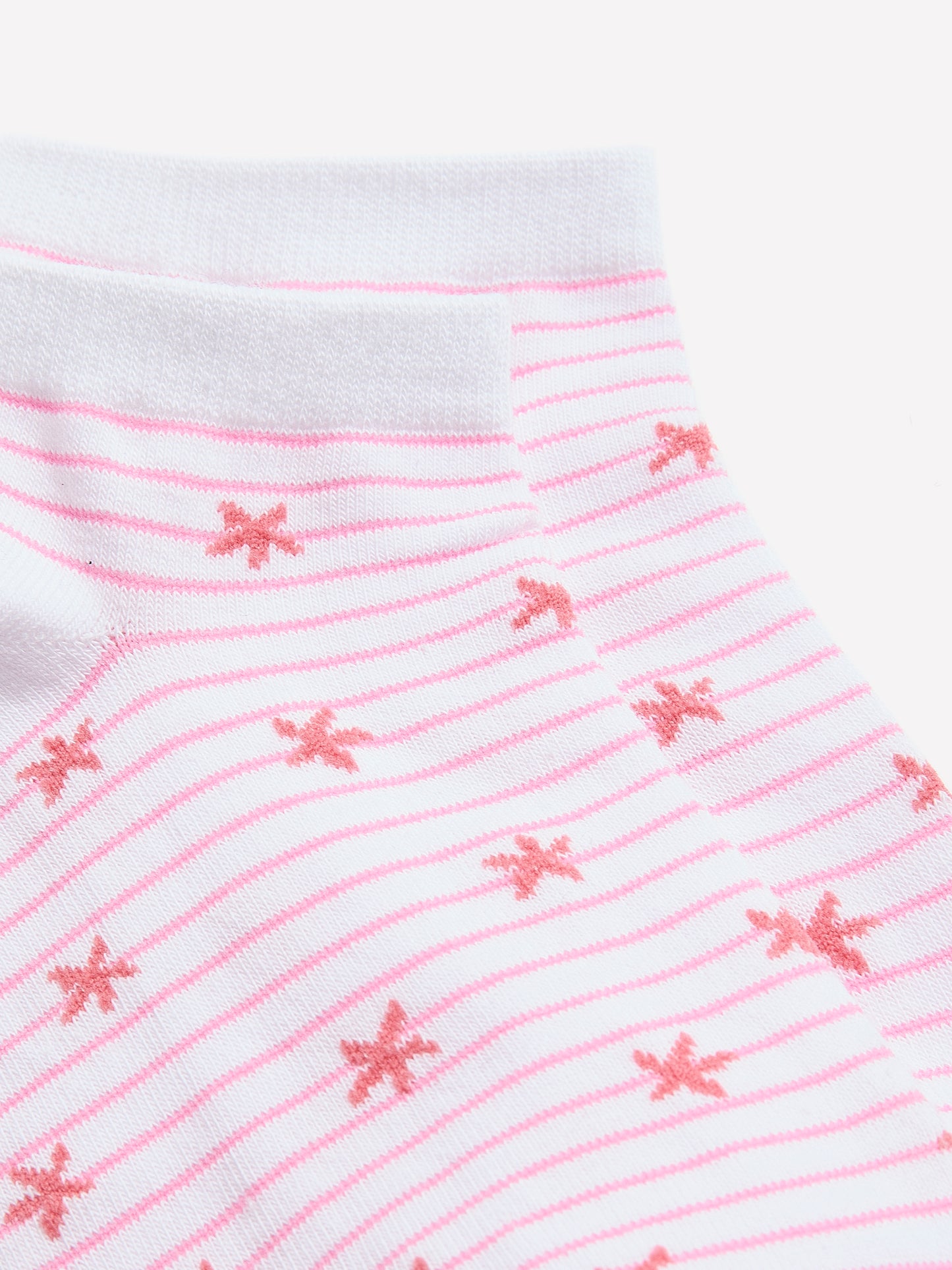 Striped Ankle Socks with Sea Animal Print