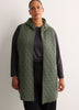 Long Quilted Knit Sleeveless Hooded Vest - Active Zone