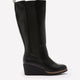 Extra Wide Width, Black Tall Faux-Leather Wedge Boots