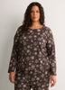 Brown Snowflake Long-Sleeve Tee and Jogger Pant Pyjama Set - tiVOGLIO