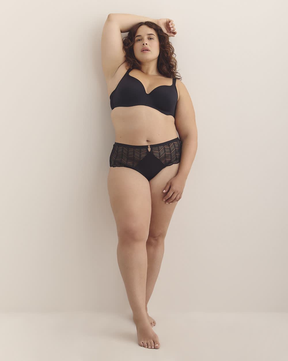 Culotte cheeky en dentelle avec devant en microfibre - Déesse Collection