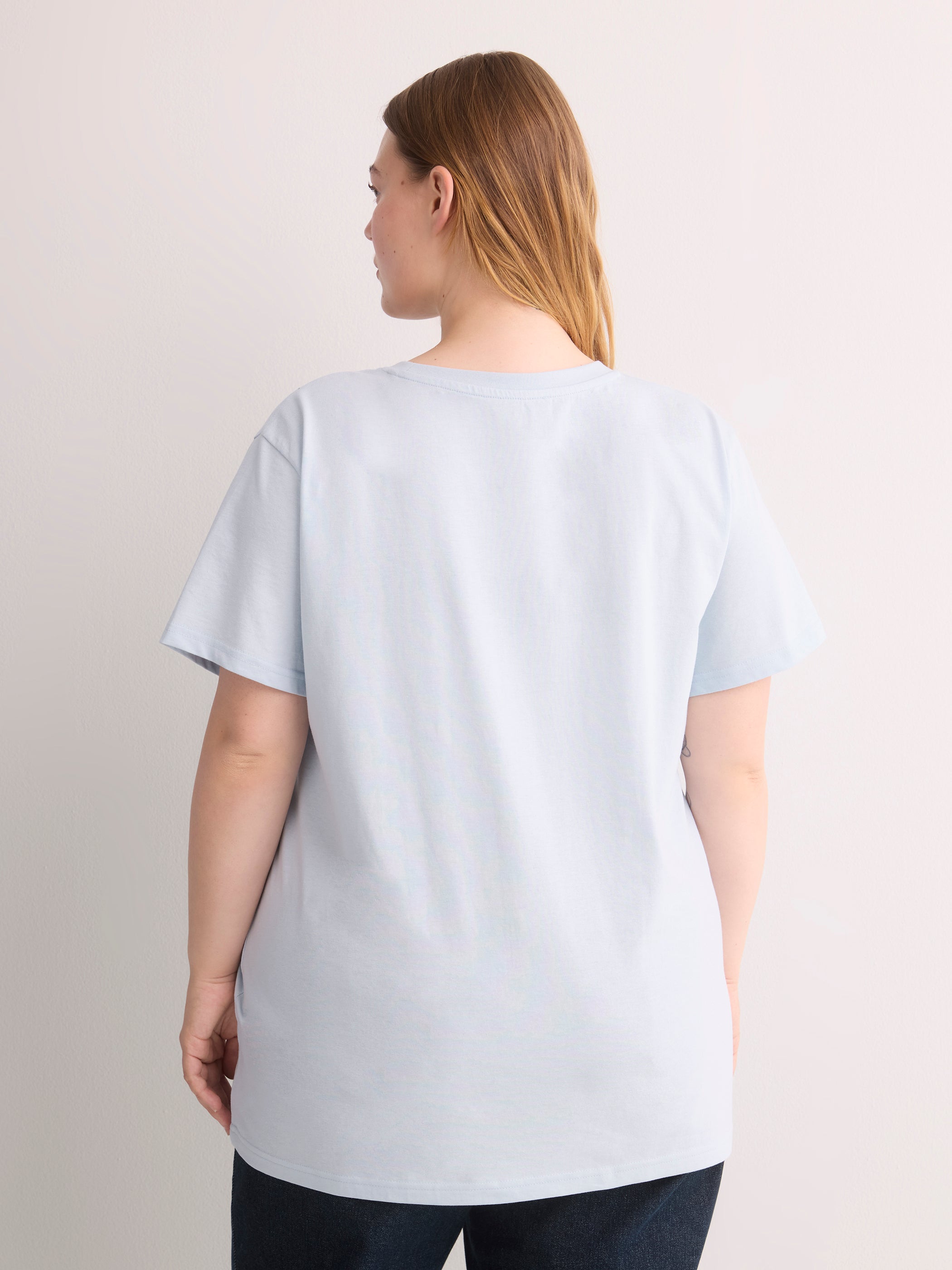 Blue Short-Sleeve Crew-Neck Tee with Snoopy Print