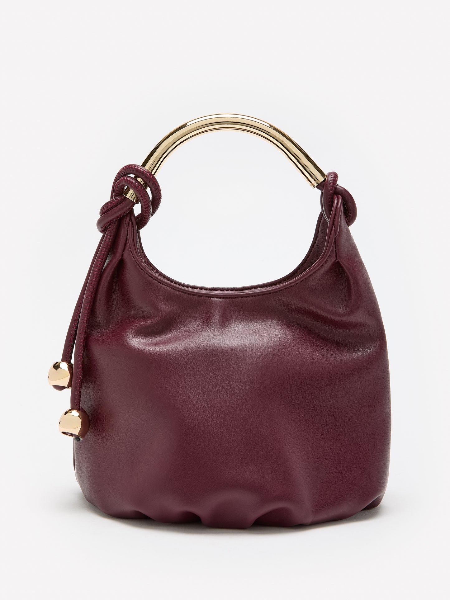 Faux Leather Dressy Bag with Golden Handle - Addition Elle