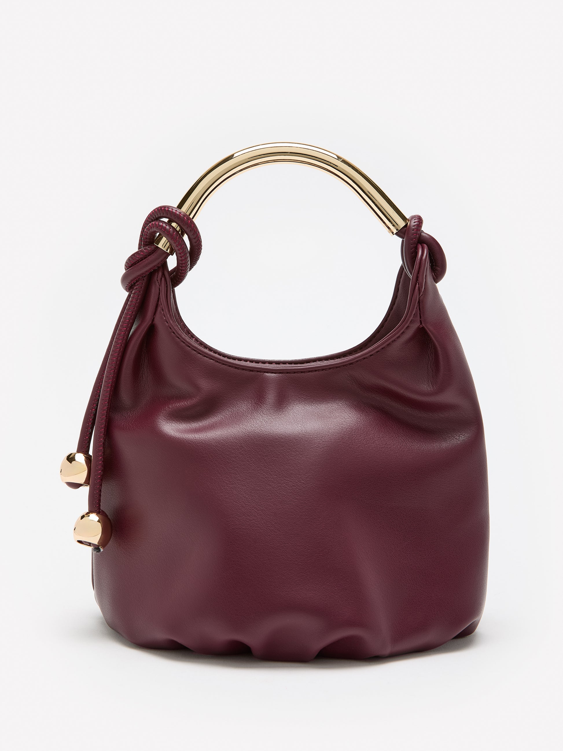 Faux Leather Dressy Bag with Golden Handle - Addition Elle