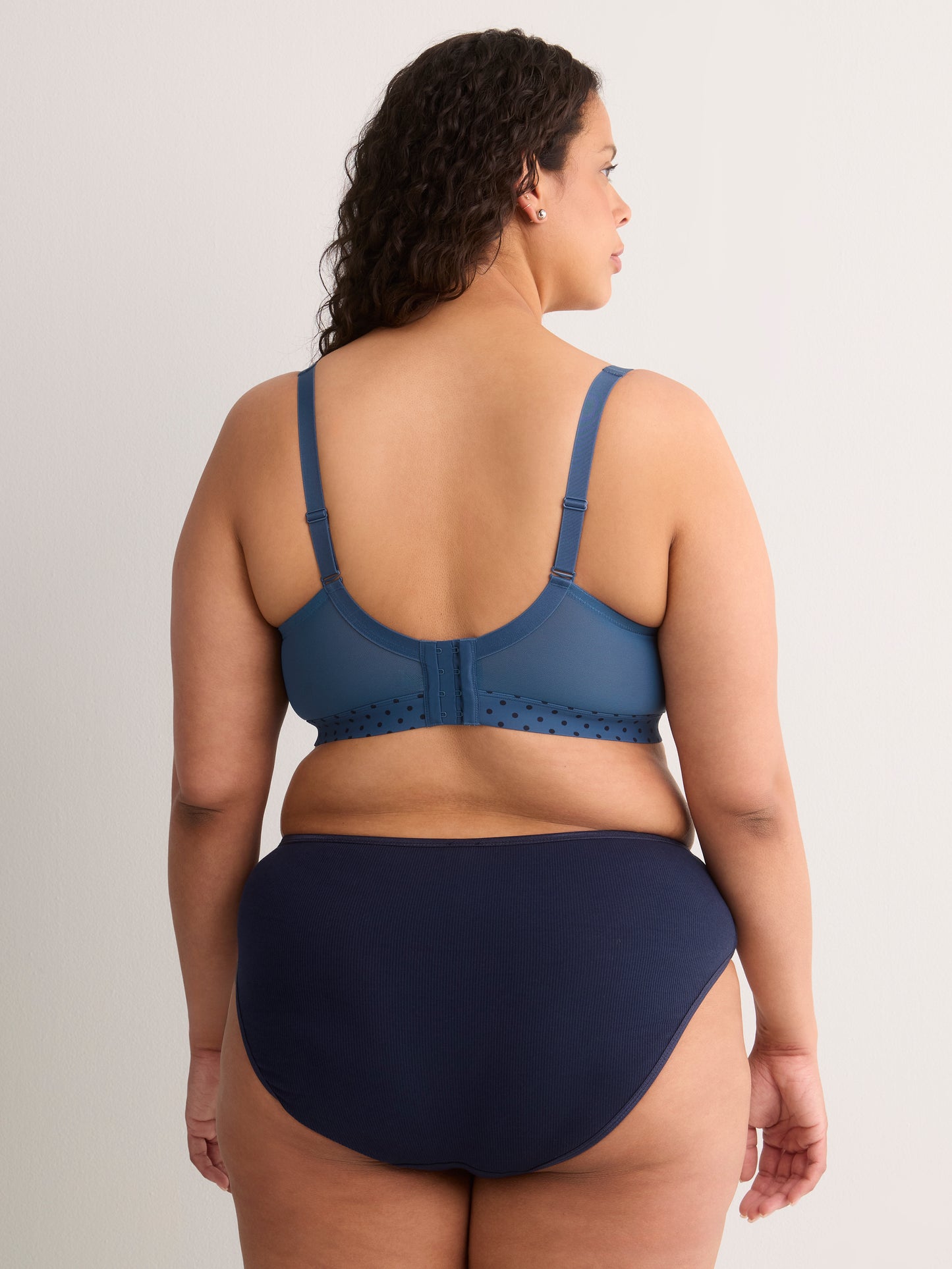 Blue Dotted Wireless Padded Lounge Bra - Déesse Collection