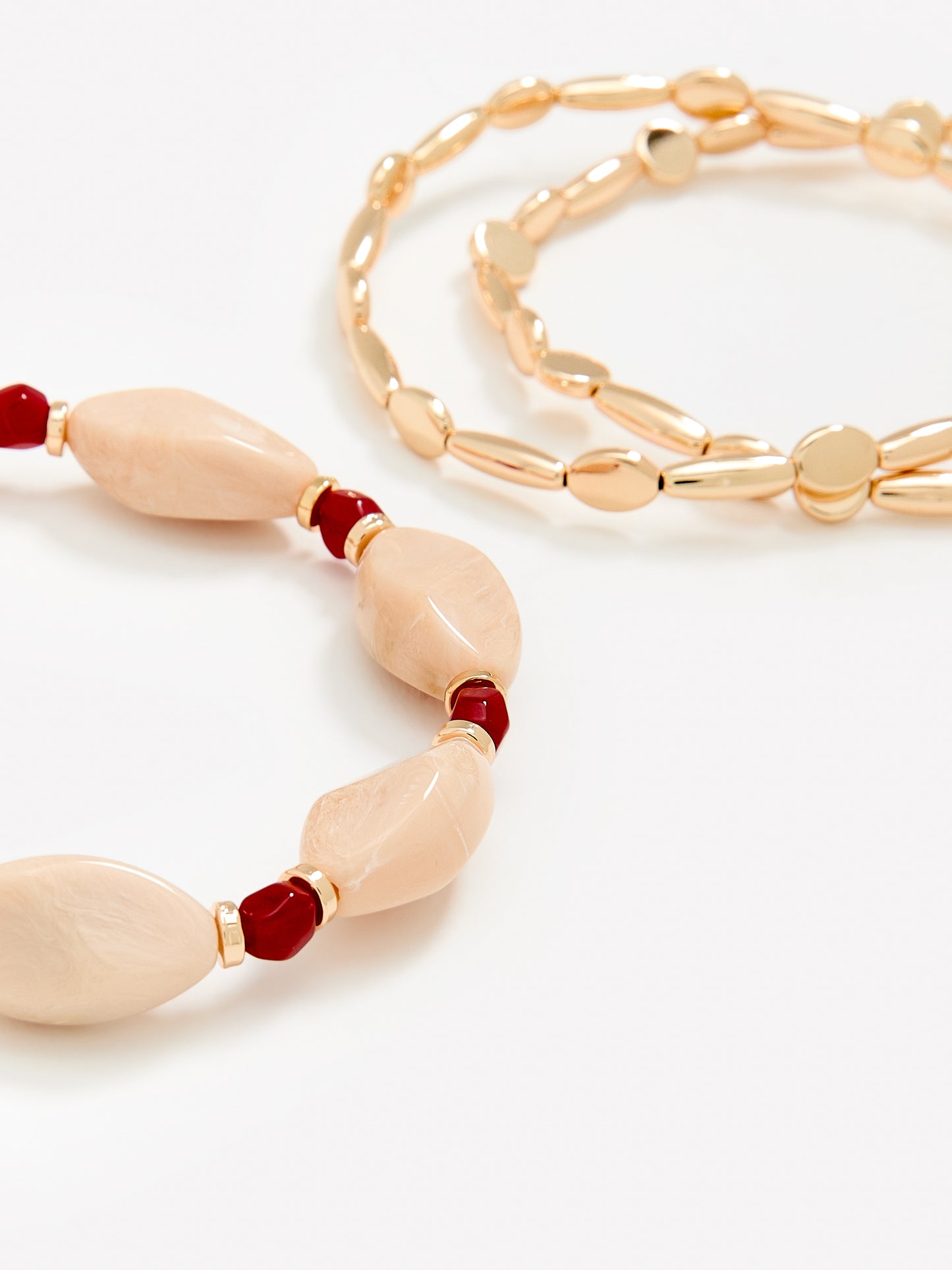 Beaded Elastic Bracelet, Set of 3