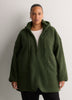 Long Hooded Mock-Neck Sherpa Jacket - Active Zone