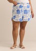 Sea-Print Cotton Pull-On Short