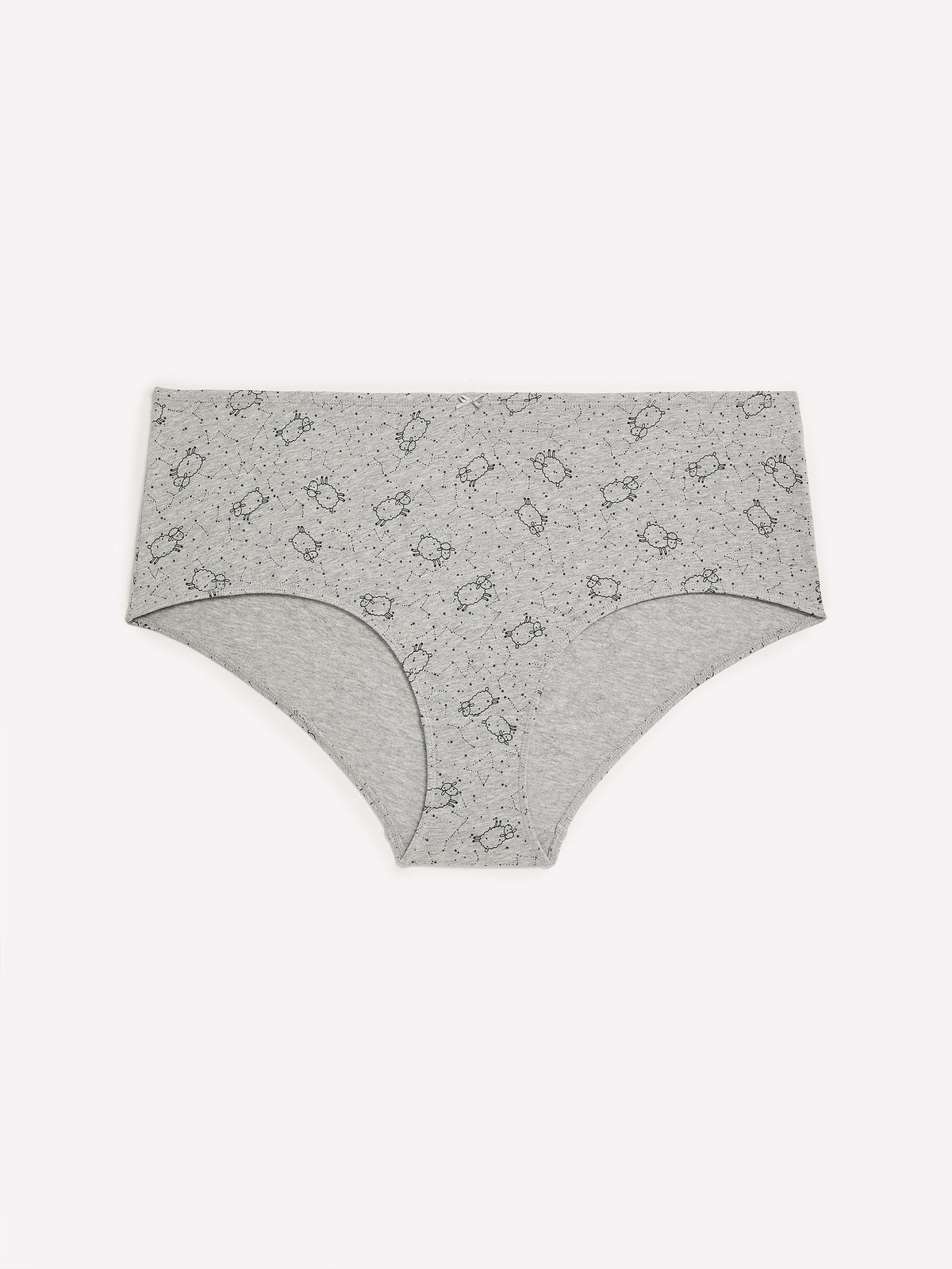 Heather Grey Sheep-Print Cotton Full Brief - tiVOGLIO