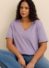 Responsible, V-Neck Boyfriend Tee with Slits