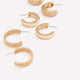 Assorted Small Golden Hoop Earrings, Set of 3