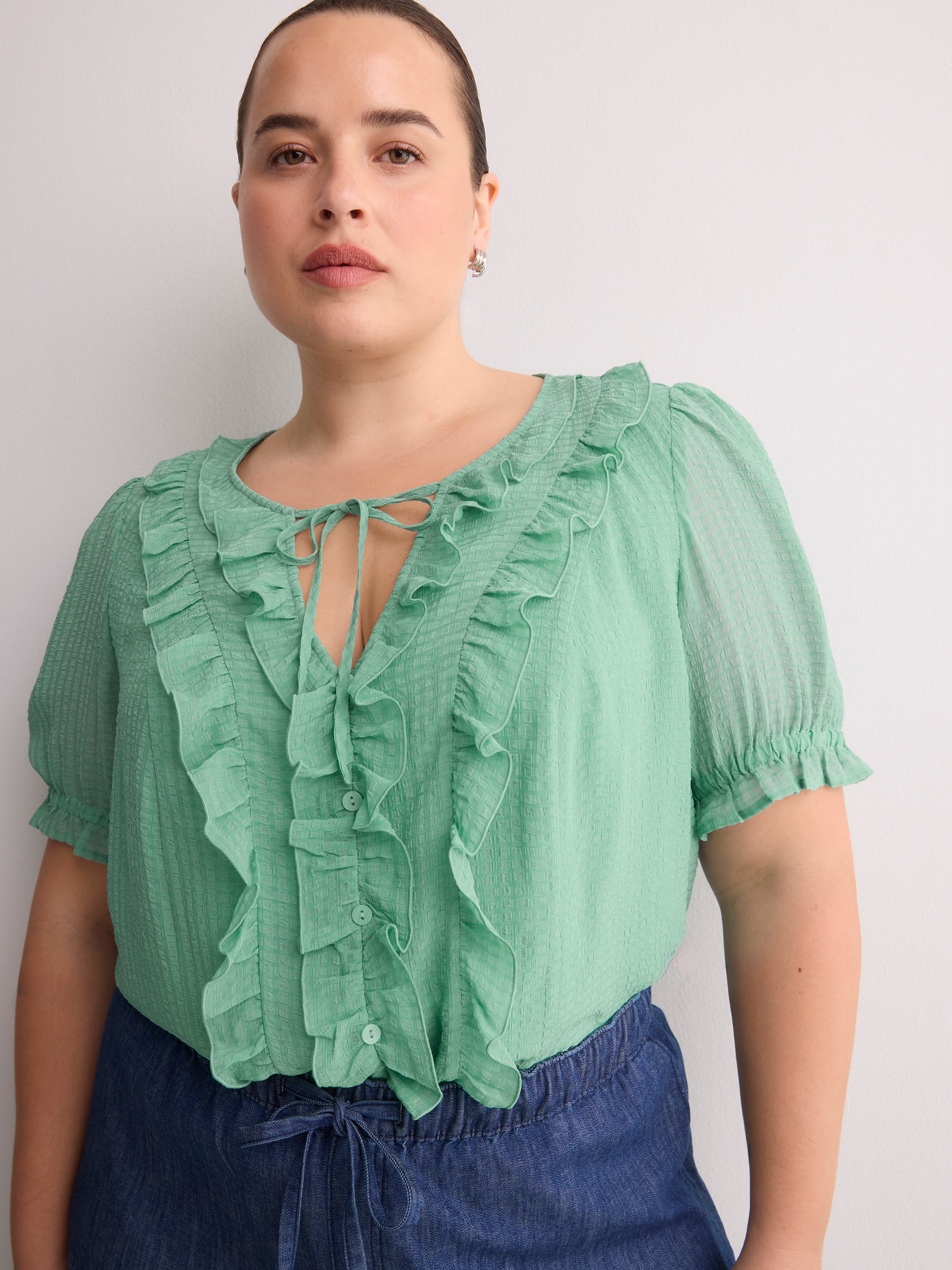 Chiffon Ruffled A-Line Blouse