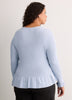 Responsible, Fit and Flare Peplum Button-Down Sweater