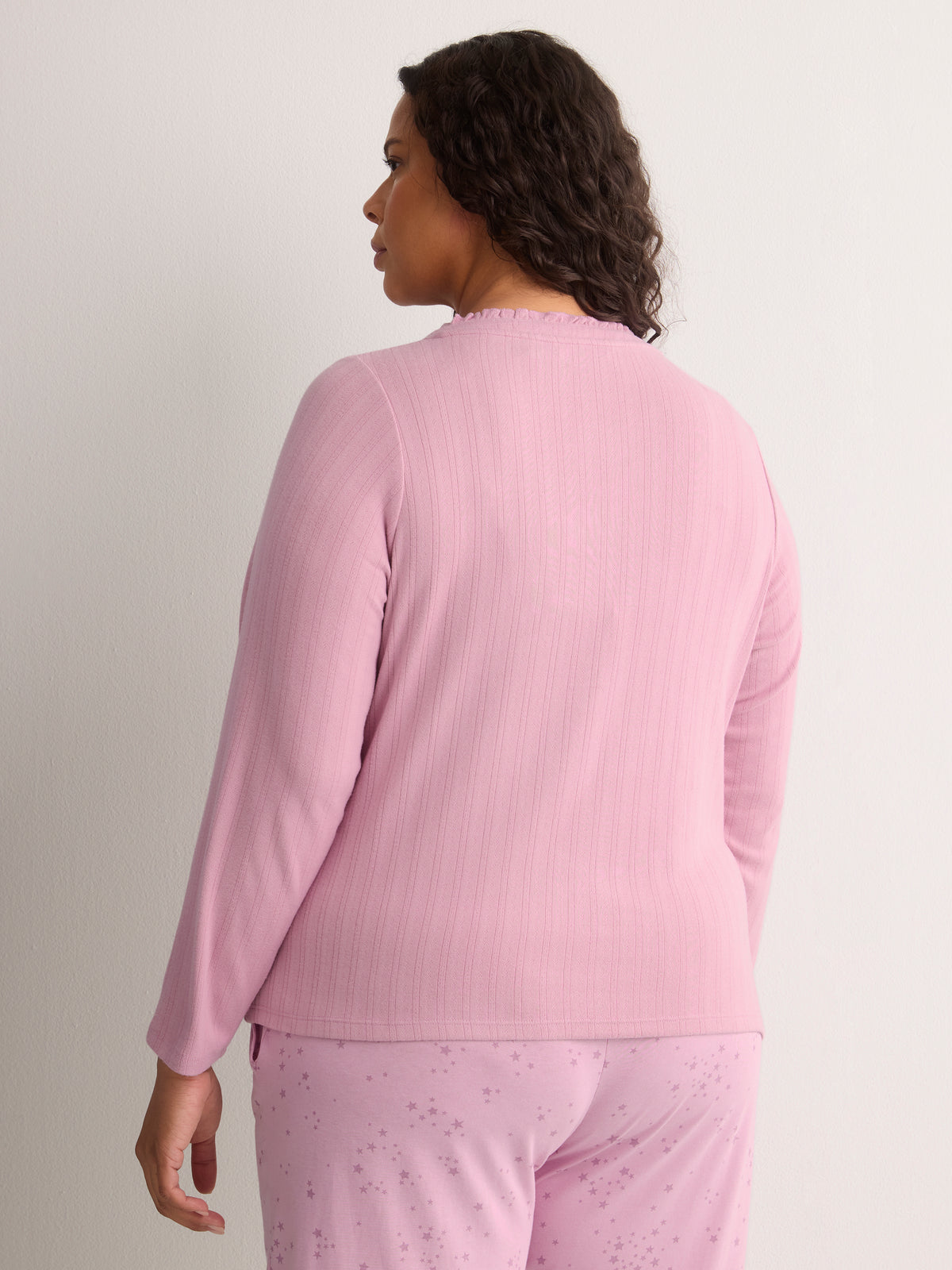 Modern-Fit Pointelle Henley Sleep Top - tiVOGLIO