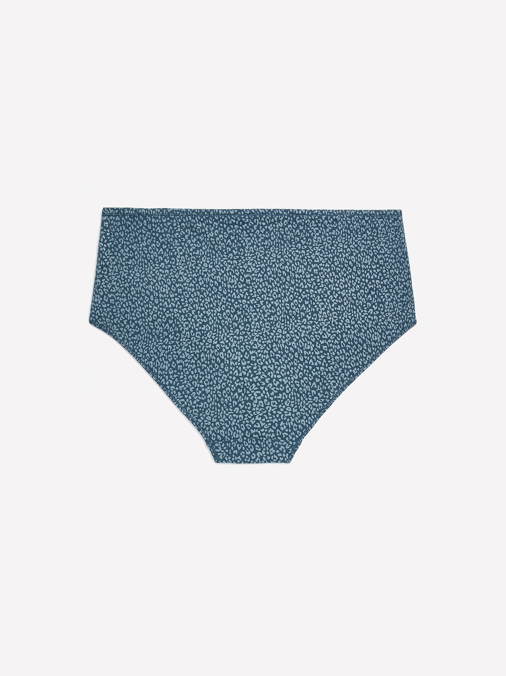 Blue Leopard-Print Cotton Full Brief - tiVOGLIO