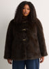 Dark Brown Faux-Fur Hooded Coat
