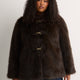 Dark Brown Faux-Fur Hooded Coat