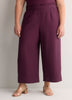 Woven Wide-Leg Slip-On Cropped Pant