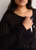 Semi-Fitted Crochet Cardigan with Long Bell Sleeves