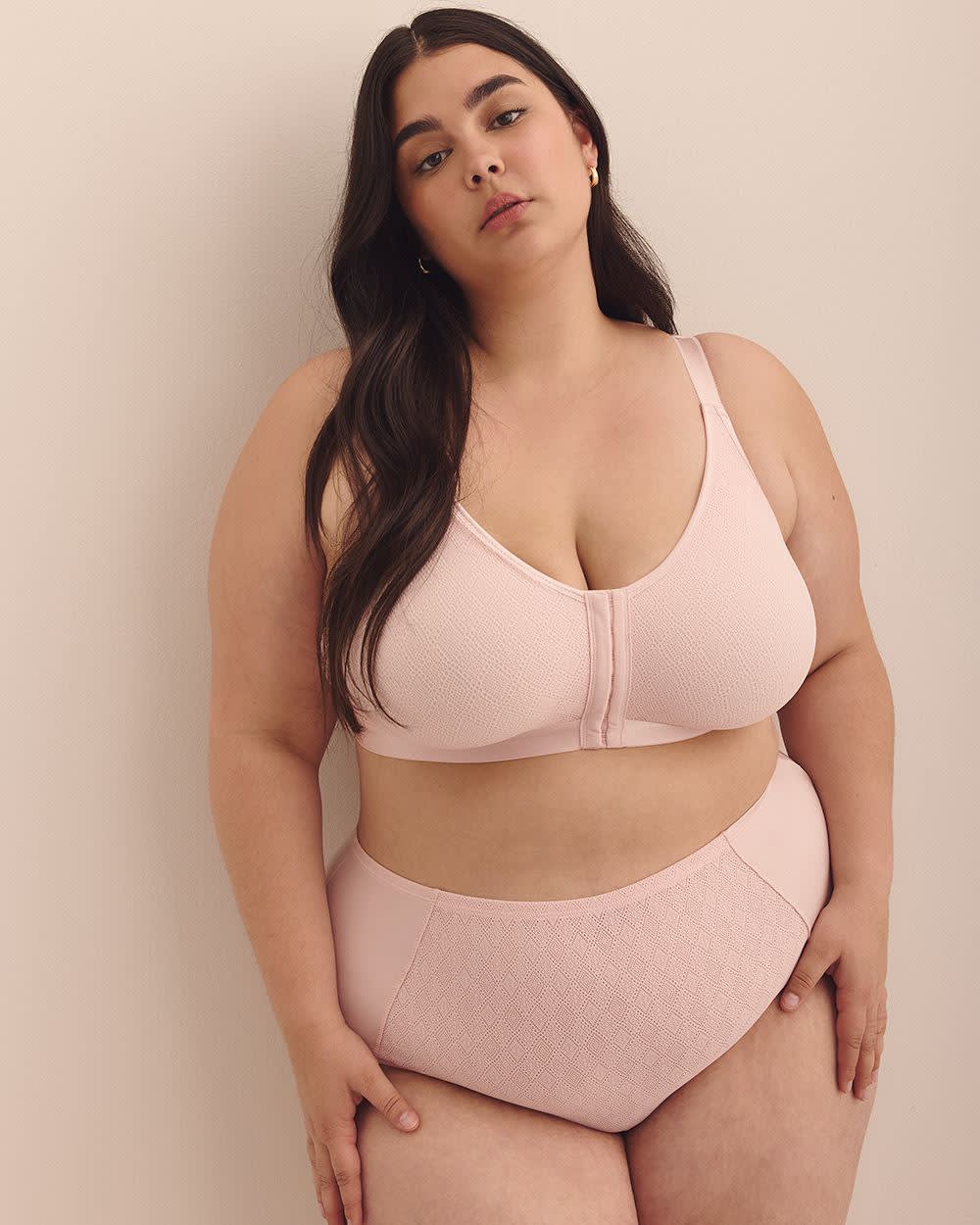 Pink Unlined Front-Closure Lace Bra - ti Voglio