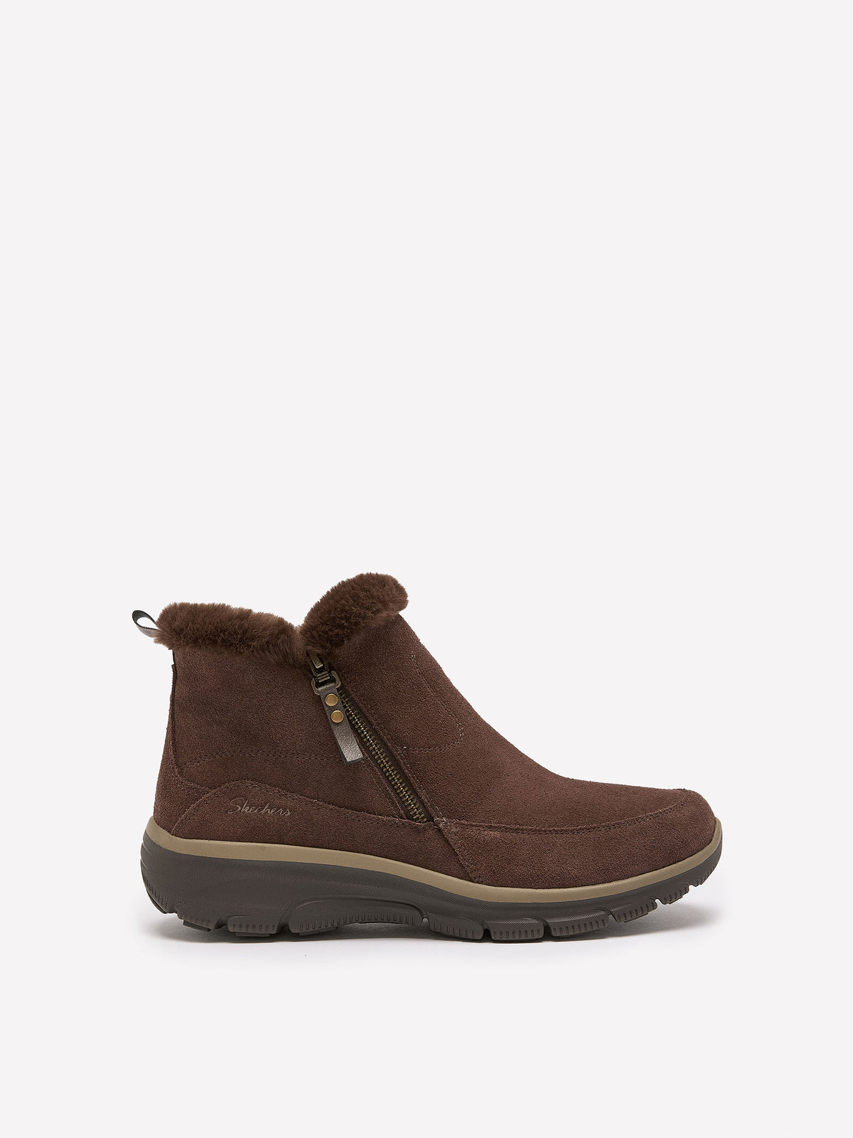 Wide Width, Easy Going Faux-Fur Zip-Up Winter Boot - Skechers
