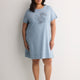 Blue Short-Sleeve Sleepshirt with Squirrel Print - tiVOGLIO