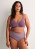 Wireless Heather Plum Front-Closure Cotton Bra - tiVOGLIO