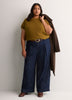 Loose Extended-Sleeve Fuzzy Yarn Short Sweater