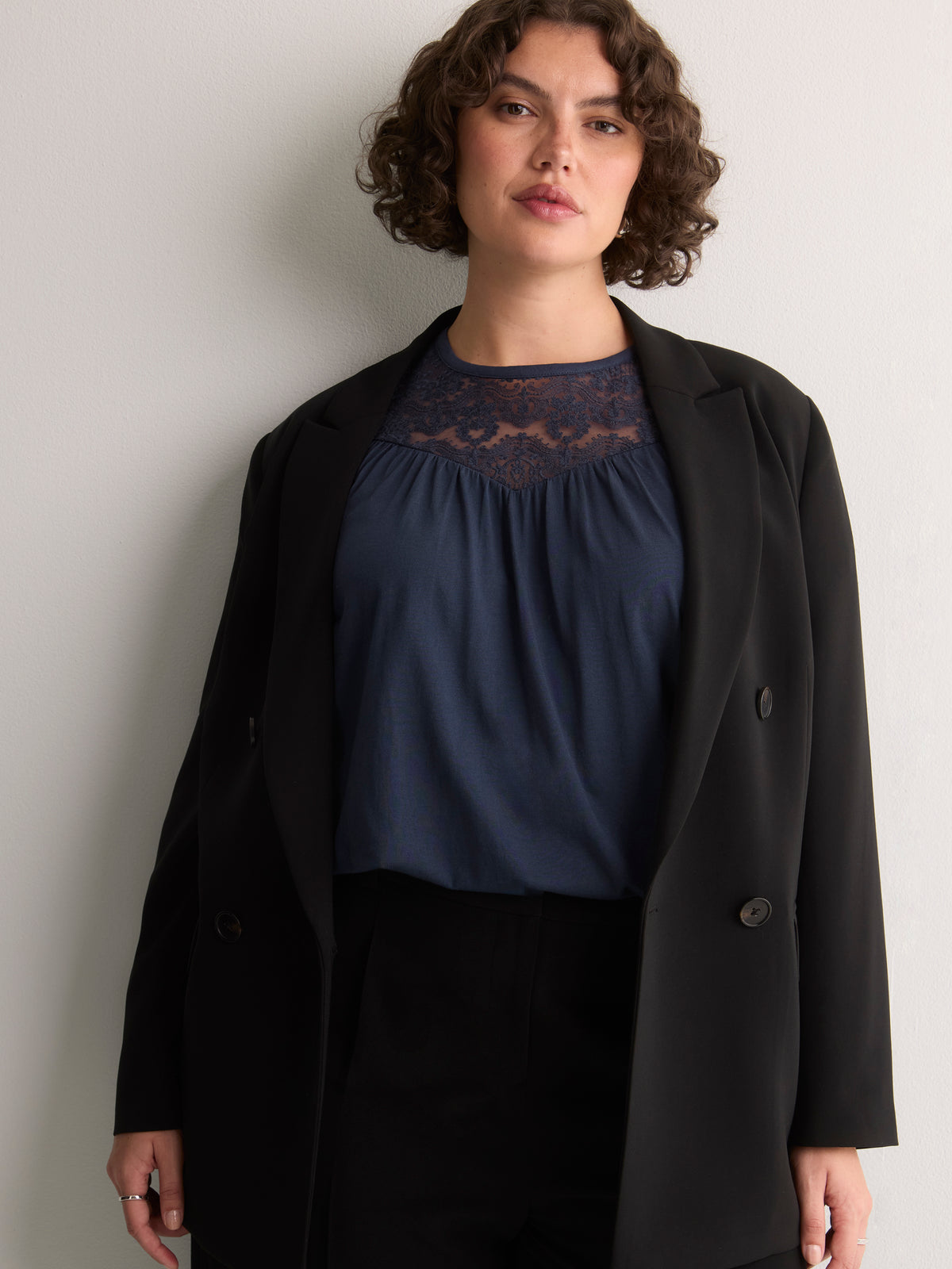 Slight Swing Top with Embroidered Yoke