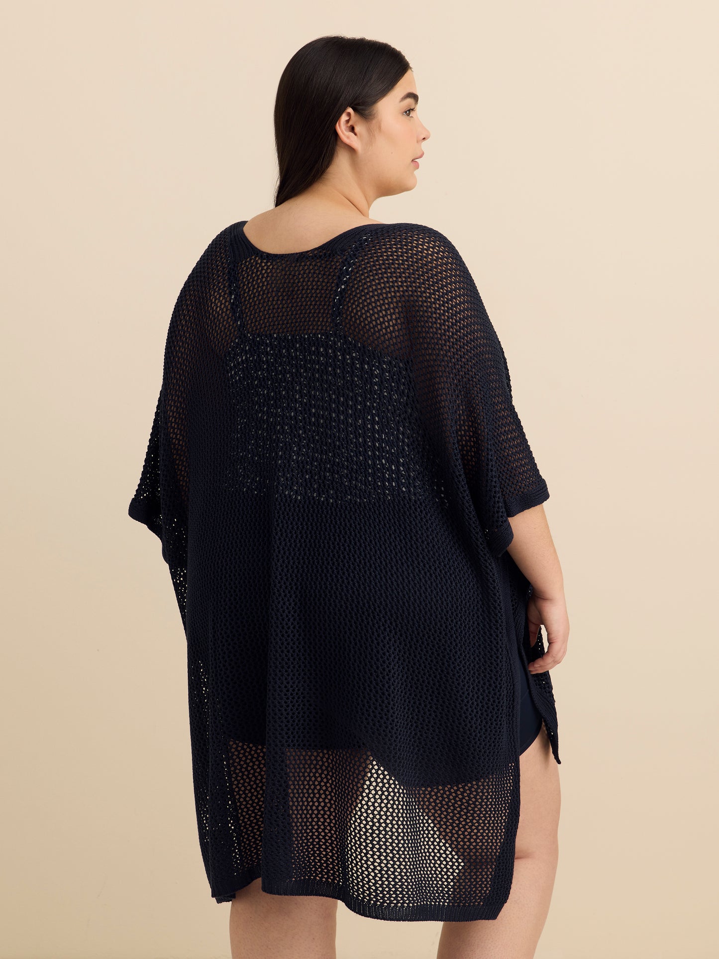 Open Stitch Knit Cape